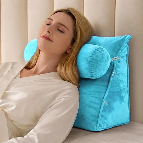 Vista 13 de Cheer Collection Almohada de cuña de lectura, almohada de lectura de cuña ajustable con soporte para el cuello, almohada de respaldo rellena