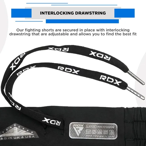 Vista 4 de RDX Pantalones cortos de MMA para entrenamiento y kickboxing Pantalones cortos de lucha para artes marciales, pelea de jaulas, Muay Thai, BJJ