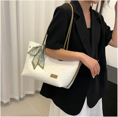 Vista 6 de Waiyqju Bolso de mano de cuero sintético impreso de la PU de la moda para las mujeres Streamer Casual bolsa de trabajo popular bolsa de playa