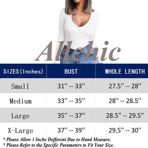 Vista 8 de Allchic Enterizo básico de manga corta y larga con cuello en V para mujer Negro