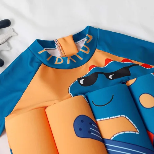 Vista 4 de Traje de baño para niños de 6 meses a 4 años de verano flotante con flotabilidad ajustable para bebé, niño y niña, traje de baño flotante para nadar