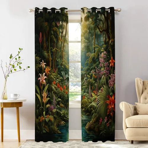 Vista 57 de Shrahala Blue Bright Blackout Curtain Tiers, Colorful Acrylic Paint Pour Abstract Design Kitchen Valance Light Blocking Tier Drapes with Rod Pocket