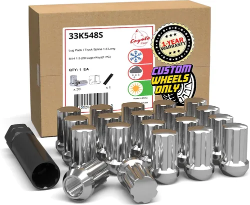 Vista 18 de Wheel Accessories Parts 20 piezas de tuercas de llanta M14x1.5, rosca de 14x1.5, tuerca de seguridad tipo bellota, 1.4" de largo, negras Negro