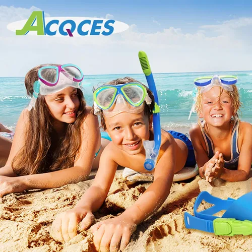 Vista 7 de Snorkeling Gear for Kids Ages 5-15, 4 in 1 Mask Fins Snorkel Set with HD Tempered Glass Panoramic View Anti-Fog Mask, Dry Top Snorkel, Adjustable