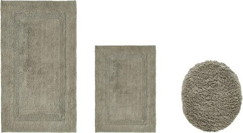 Vista 273 de Better Trends - Juego de 2 alfombras de baño 100% algodón, extra suaves, con borlas, de 17" x 24", alfombra de baño superabsorbente y reversible
