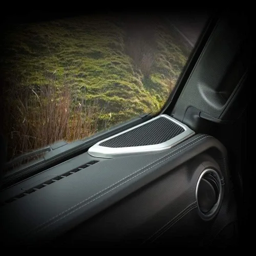 Vista 4 de Cubierta de altavoz A pilar Accesorios interiores para Jeep Wrangler JL JLU Gladiator JT 2018-2024 (plateado)