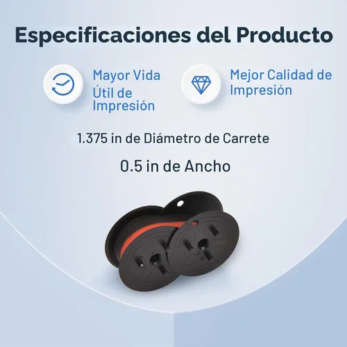 Vista 2 de Porelon 11216 myCartridge - Cinta universal para calculadora de carrete doble GR24 Porelon 11216 compatible con NuKote BR80c Dataproducts R3027