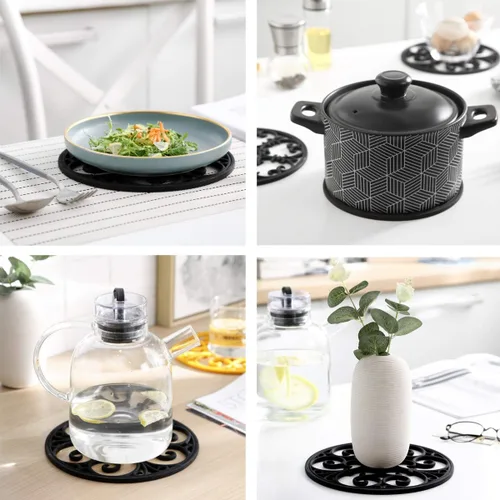 Vista 5 de Salvamanteles de silicona para platos calientes, ollas calientes y almohadillas, protege la encimera de ollas calientes y sartenes que salen
