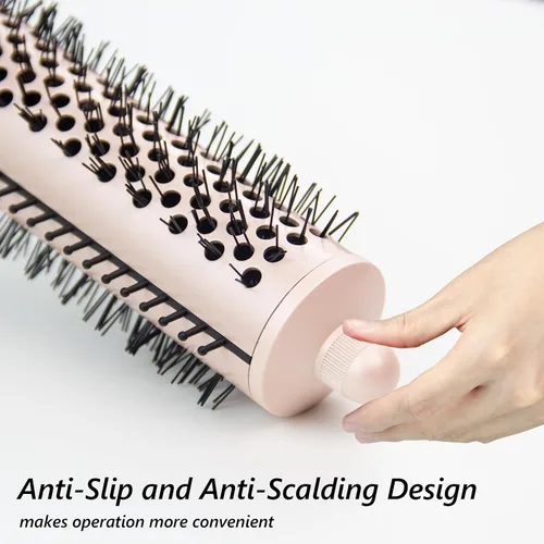 Vista 4 de ANGENIL Cepillo térmico para el cabello, peine térmico para el cabello para mujeres, voluminizador y alisador de 1.5 pulgadas, rizador de cerámica