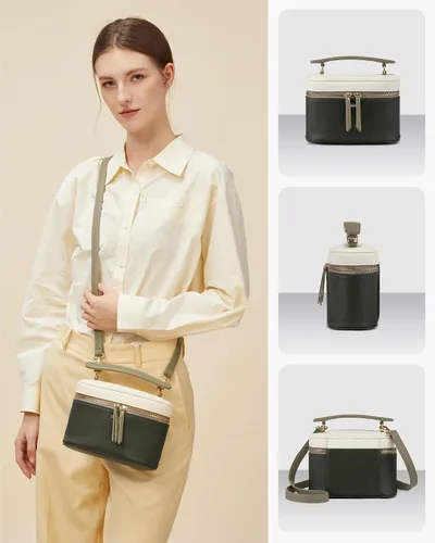 Vista 2 de LOVEVOOK - Bolso bandolera para mujer, con asa superior y pequeño bolso de hombro de cuero PU, bolso de mano con solapa para damas