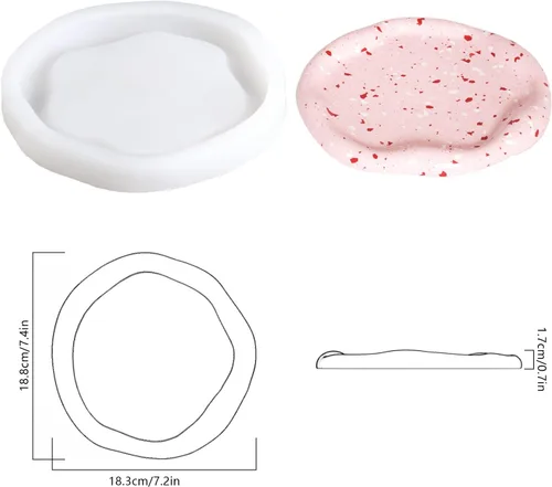 Vista 3 de Bandeja geométrica de terrazo moldes de silicona Kits de chips de fabricación de moldes para cemento Herramienta de decoración de joyería