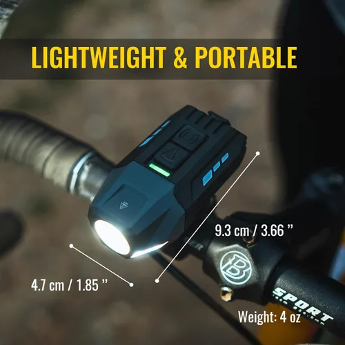 Vista 7 de Easymaxx Juego de luces para bicicleta, luces recargables para bicicleta delantera y trasera, potente faro de bicicleta impermeable, fácil