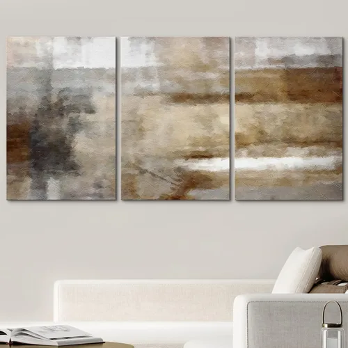 Vista 442 de wall26 Lienzo enmarcado para pared, juego de arte de acuarela pastel, paisaje rural, ilustraciones con formas abstractas, arte moderno, decorativo