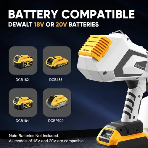 Vista 3 de Pulverizador de pintura inalámbrico para batería Dewalt de 20 V MAX, pistola de pintura en aerosol HVLP con motor sin escobillas y recipiente