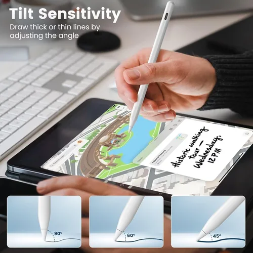 Vista 6 de Lápiz para Apple iPad A16 10ª Generación, Lápiz capacitivo de carga rápida para iPad A16/11-6ª gen 2025-2018, Air 11"/13" M3/M2/5ª-3ª, Pro