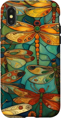 Vista 5 de iPhone 16 Dragonfly Party III Pretty Dragonflies In A Garden Flying Case