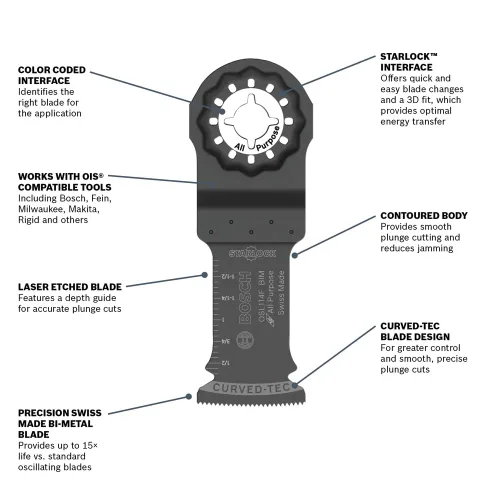 Vista 3 de Bosch OSL034F Starlock cuchilla bimetálica para corte profundo