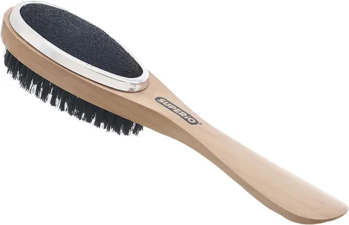 Vista 9 de Superio Cepillo de pelusa 3 en 1 y cuerno para traje, abrigo de lana, suéteres, zapatos, removedor de pelo de mascotas portátil de doble cara
