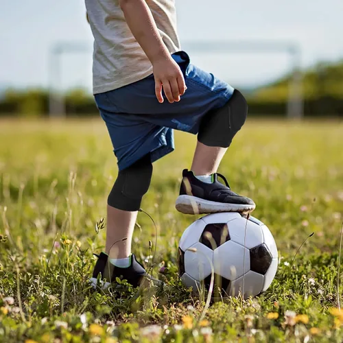 Vista 3 de Sibba Rodillera para Niños, Rodillera Elástica Transpirable, Protector de Rodilla de Esponja Acolchada Antideslizante para Voleibol, Danza, Correr