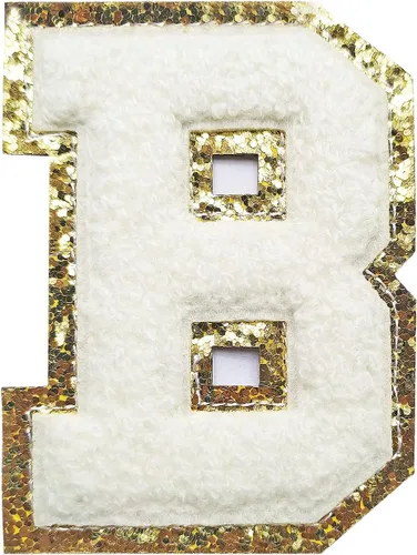 Vista 116 de 3Pcs Letter Patches Varsity Glitters Chenille,SPRT Iron on Blue Letter Patch,Alphabet Cloth Patch for Team Costume Decoration 3.1in Height S
