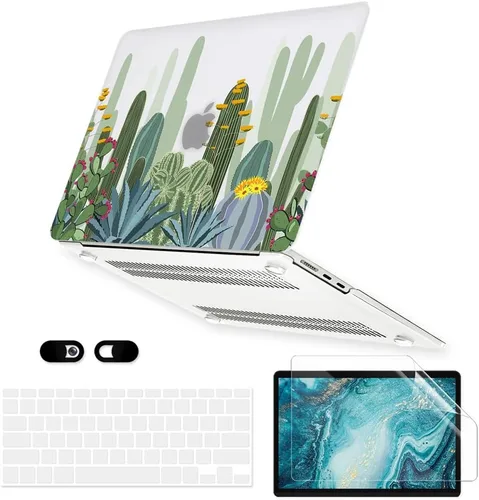 Vista 9 de Funda para MacBook Air de 13 pulgadas A1466 A1369 versión 2010-2017, 5 en 1 carcasa rígida de plástico, funda para teclado, protector de pantalla