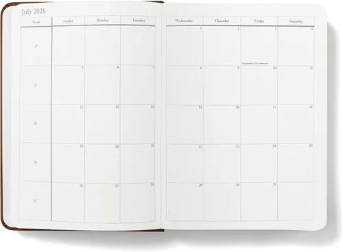 Vista 3 de Wykeham's Agenda diaria ejecutiva 2026 – Días festivos y formato – Personalización disponible (marrón, 6 x 4.5 pulgadas)