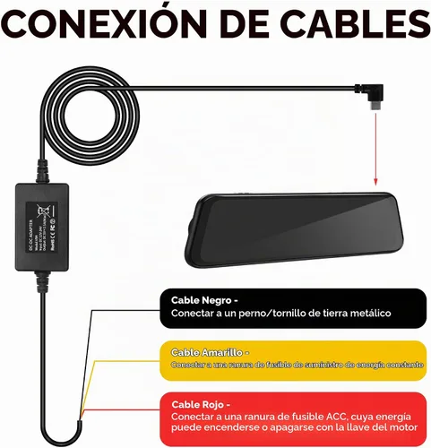 Vista 4 de Pelsee Kit de cable rígido para cámara de salpicadero, kit completo
