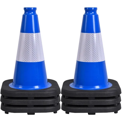 Vista 38 de OrangeStar 6 Pack 36" Conos de seguridad de tráfico, conos de estacionamiento verdes con collar reflectante, conos de construcción con base