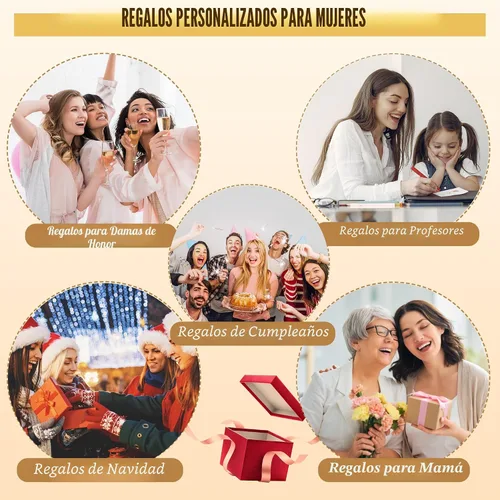 Vista 7 de YOOLIFE Regalos personalizados para mujeres, bolsa de yute inicial y 2