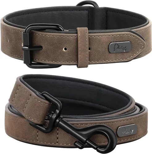 Vista 11 de Didog Collar de Perro de Cuero PU Suave Acolchado, Transpirable y Ajustable Collares para Perros Pequeños, Cómodo para Caminata Diaria, Azul, M