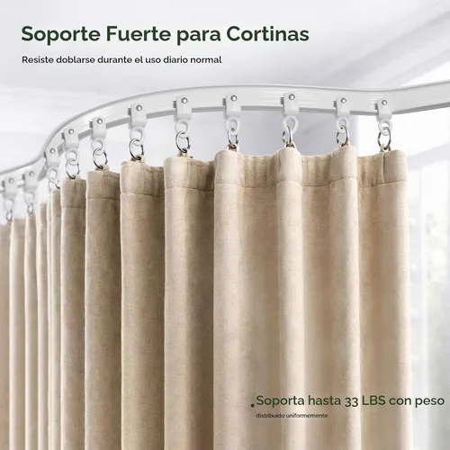 Vista 4 de ZSTARR Riel de cortina flexible flexible, techo/pared, 2.5M/8.2FT, blanco