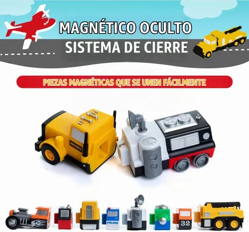 Vista 5 de Popular Playthings Vehículos magnéticos para mezclar o combinar Deluxe 1