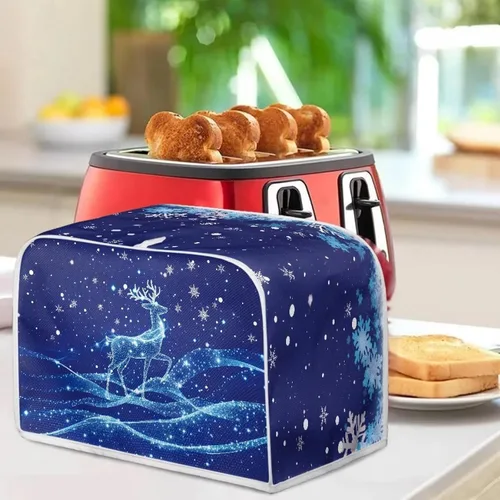 Vista 4 de FOR U DESIGNS Cubierta azul para tostadora, fundas para electrodomésticos pequeños, lavables a máquina, a prueba de polvo, protección de huellas