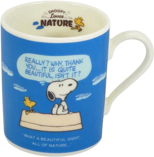 Vista 3 de Snoopy NATURE - Taza (rojo) SN1301-11, hecha en Japón Yamaka Shoten