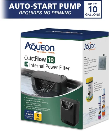 Vista 10 de Aqueon QuietFlow 10 E - Filtro interno para peceras de acuario, pequeño, para tanques de peces de hasta 10 galones