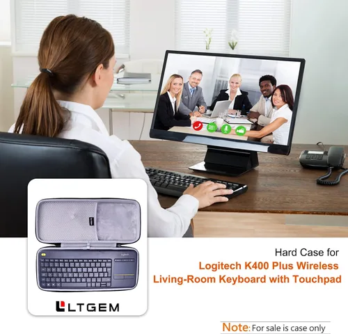 Vista 7 de L LTGEM Funda rígida EVA para Logitech K400 Plus, Logitech MX Mechanical Mini, teclado táctil inalámbrico Logitech POP Keys (solo funda)