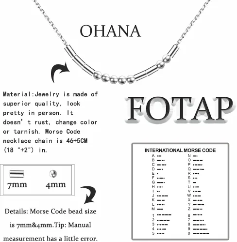 Vista 2 de FOTAP Ohana Means - Collar para la familia Ohana, collar de regalo de flores hawaianas, regalo de viaje hawaiano, regalo de regalo de BBF, regalo