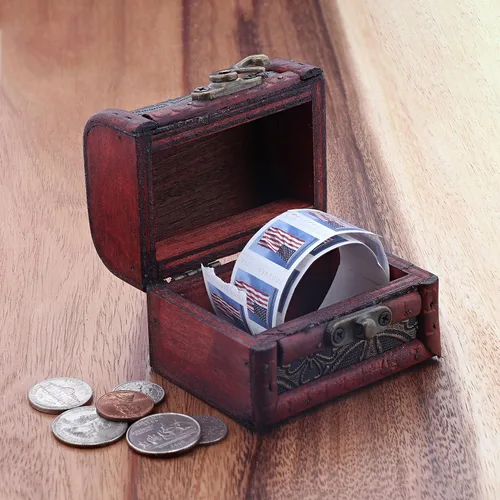 Vista 3 de Caja de madera de 3 pulgadas con diseño de flores