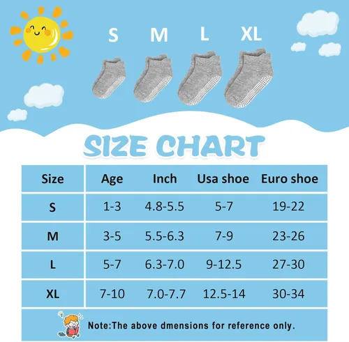 Vista 6 de Calcetines antideslizantes para niños calcetines de corte bajo para niños pequeños 0-7 años 12 pares de calcetines antideslizantes para tobillo