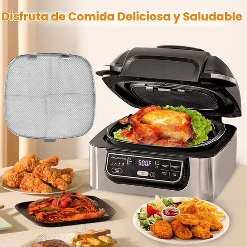 Vista 7 de Protector de salpicaduras de acero inoxidable para Ninja Foodi AG301, accesorios para freidora de aire, piezas de repuesto, pantalla de salpicaduras