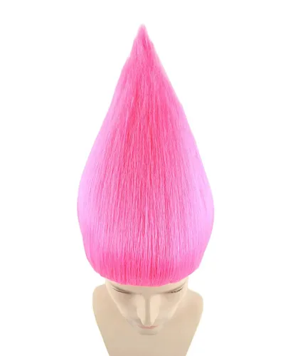 Vista 6 de Peluca unisex de color rosa liso para cosplay de Halloween, pelo sintético de fibra suave, perfecta para tu próximo festival y fiesta de anime grupal