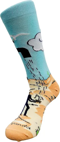 Vista 4 de Sock Panda Es una sequía de los calcetines, Amarillo, azul, marrón, verde, rojo, blanco, negro