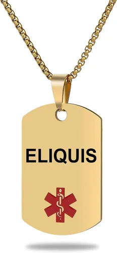 Vista 61 de Collar de alerta médica, etiqueta grabada con láser, grabado personalizado, etiqueta de identificación de acero inoxidable, colgante para hombres