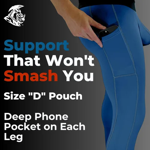 Vista 3 de Real Men D Pouch - Pantalones de compresión para hombre, leggings para hombre, pantalones de yoga, medias, capa base para hombres clima frío