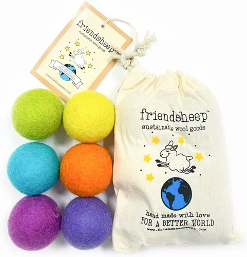 Vista 3 de Friendsheep Pelota de juguete de lana ecológica para mascotas, gato, hurón, perro pequeño, comercio justo, hecha a mano en Nepal, ecológica, 100%