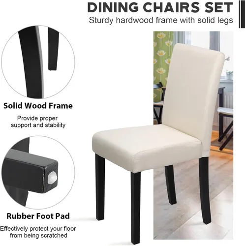 Vista 6 de Sillas de comedor de estilo urbano, de piel y con patas de madera maciza, 76.2 cm, 4