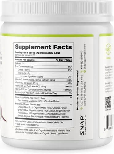 Vista 10 de Snap Supplements - Reforzador de óxido nítrico orgánico de raíz de remolacha - Flujo sanguíneo y circulación Remolacha superalimento Apoyo