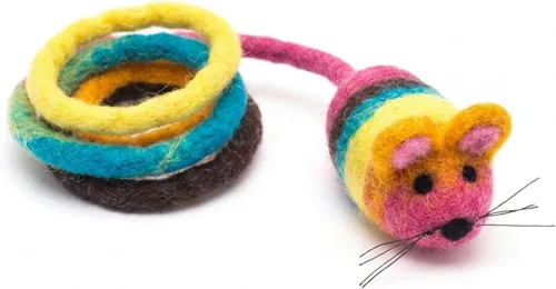 Vista 19 de Glaciart One Mini juguete de fieltro para gatos, tamaño de gatito y gato pequeño, juguete de lana natural, juguete interactivo suave y mullido