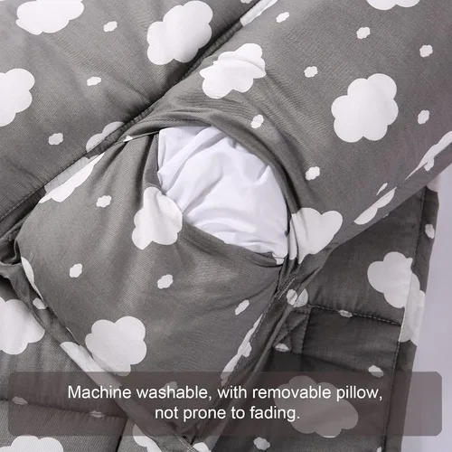 Vista 3 de NapCure Tapete para siesta para niños pequeños con almohada y manta de minky, tapetes enrollados suaves para niños y niñas, ligera, guardería, Nube