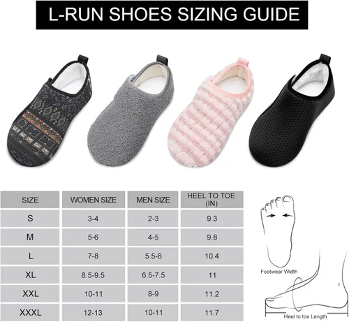 Vista 2 de L-RUN - Pantuflas de casa para mujeres y hombres, para interiores y exteriores, zapatos para el hogar, pantuflas cálidas y antideslizantes